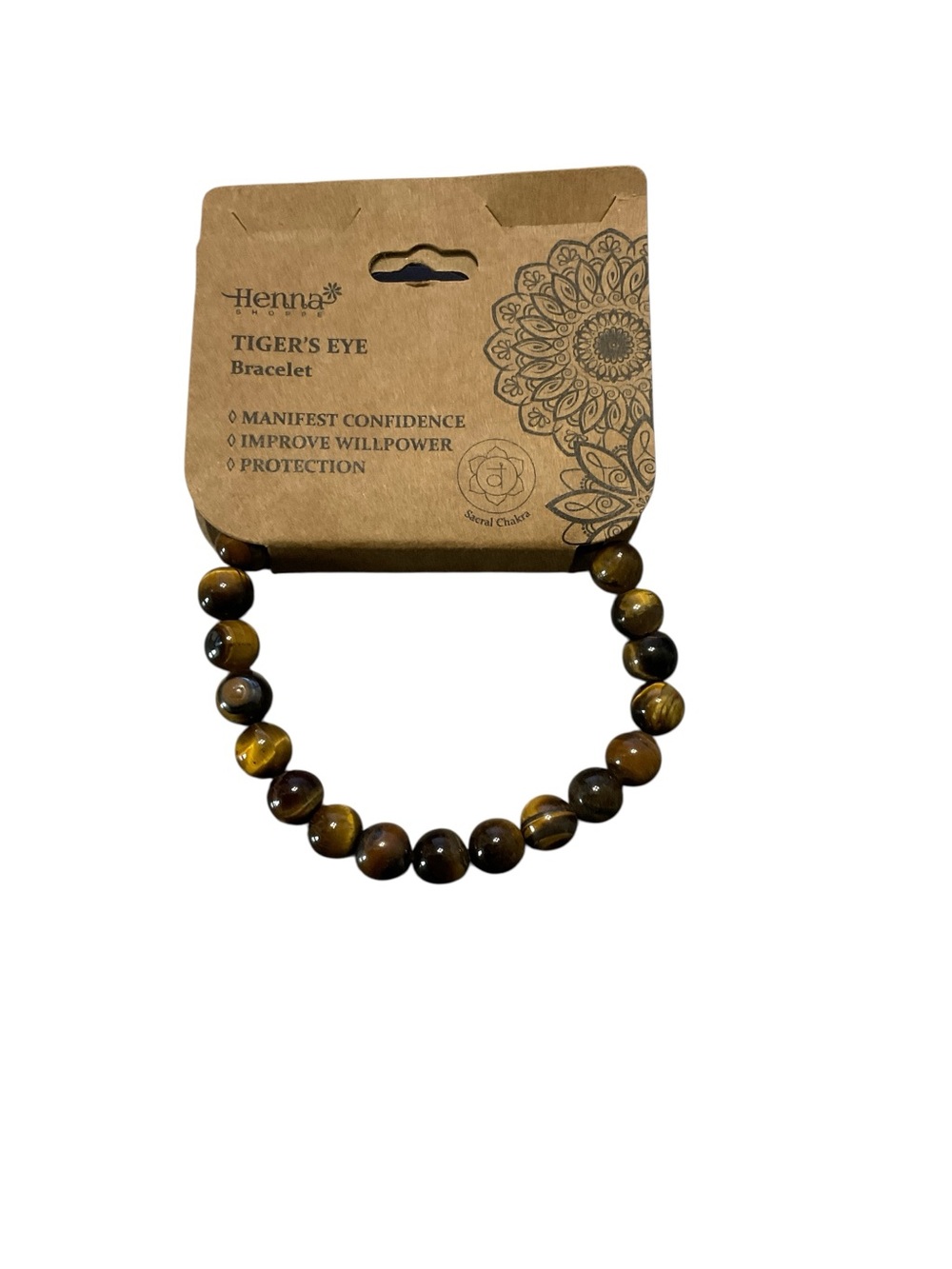 Tiger Eye Beaded Bracelet Stretch Natural Stone Protection Boho NWT - Picture 2 of 2